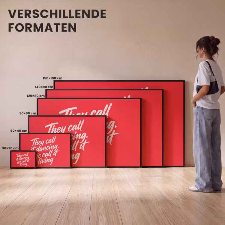 Canvas met lijst - Dancing - Living - Quote - Rood — 7
