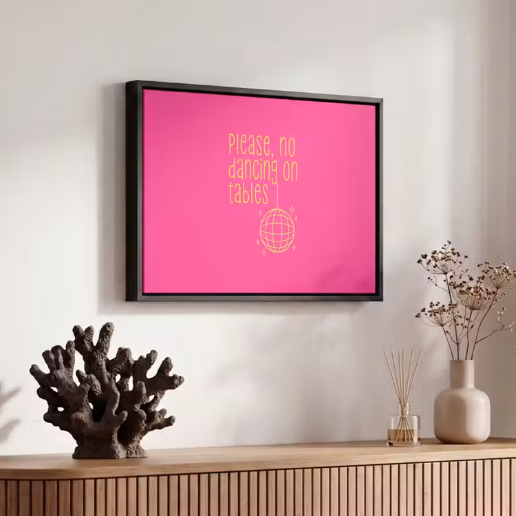 Canvas met lijst - Discobal - Quote - Dancing - Roze — 6