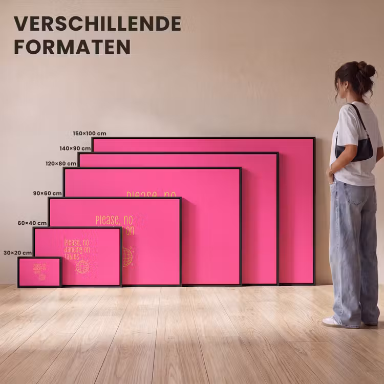 Canvas met lijst - Discobal - Quote - Dancing - Roze — 7