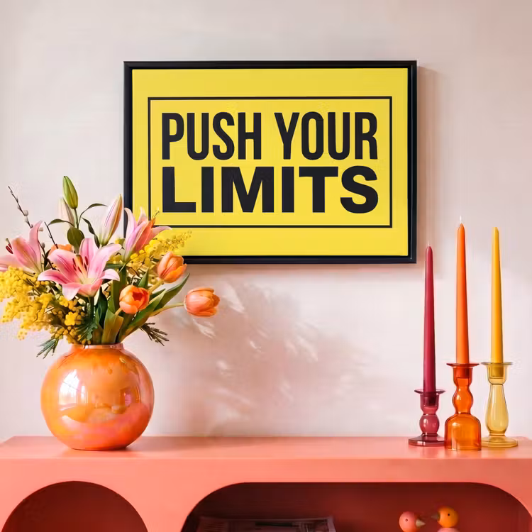 Canvas met lijst - LIMITS - Geel - Quote — 4