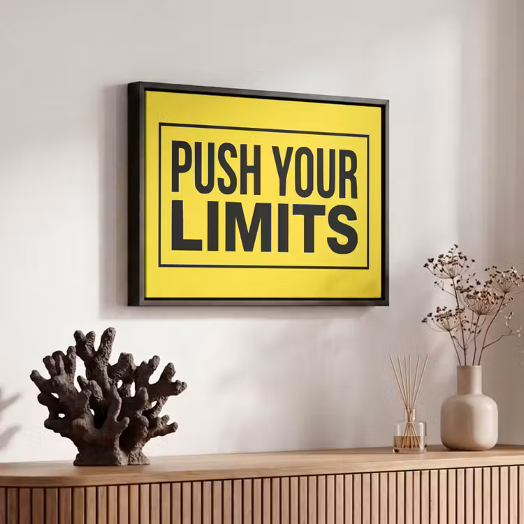 Canvas met lijst - LIMITS - Geel - Quote — 6
