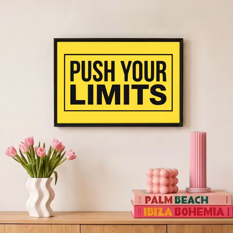 Canvas met lijst - LIMITS - Geel - Quote — 8