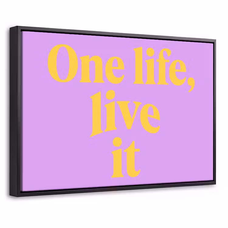 Canvas met lijst - Pastelpaars - Life - Quote — 1