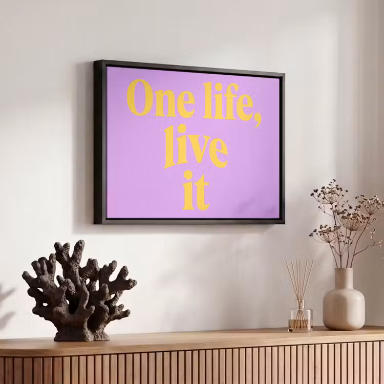 Canvas met lijst - Pastelpaars - Life - Quote — 6