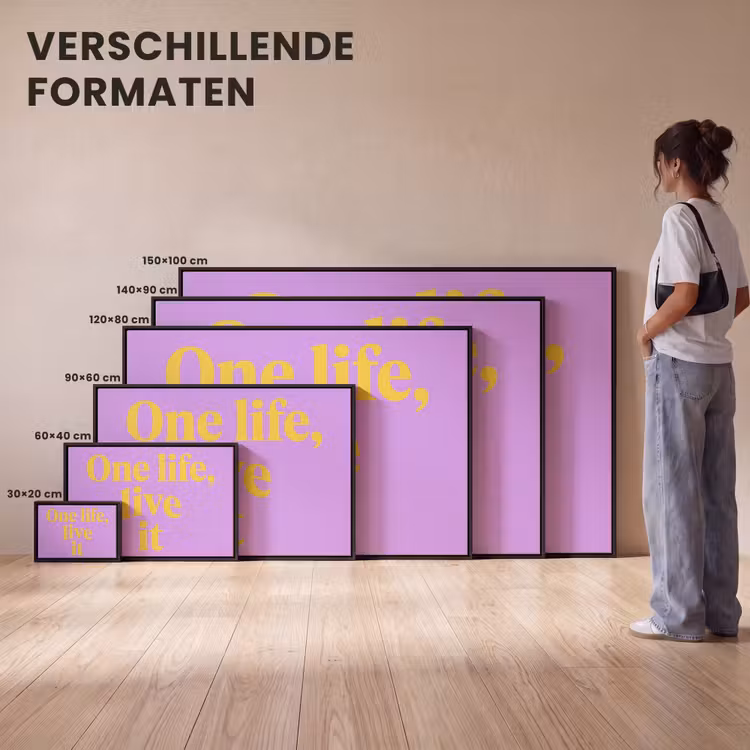 Canvas met lijst - Pastelpaars - Life - Quote — 7