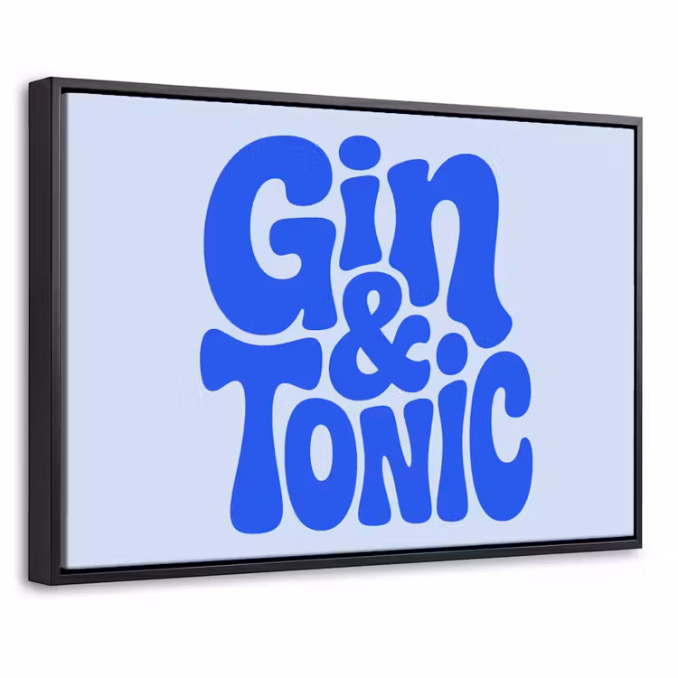 Canvas met lijst - Quote - Blauw - Gin - Tonic — 1