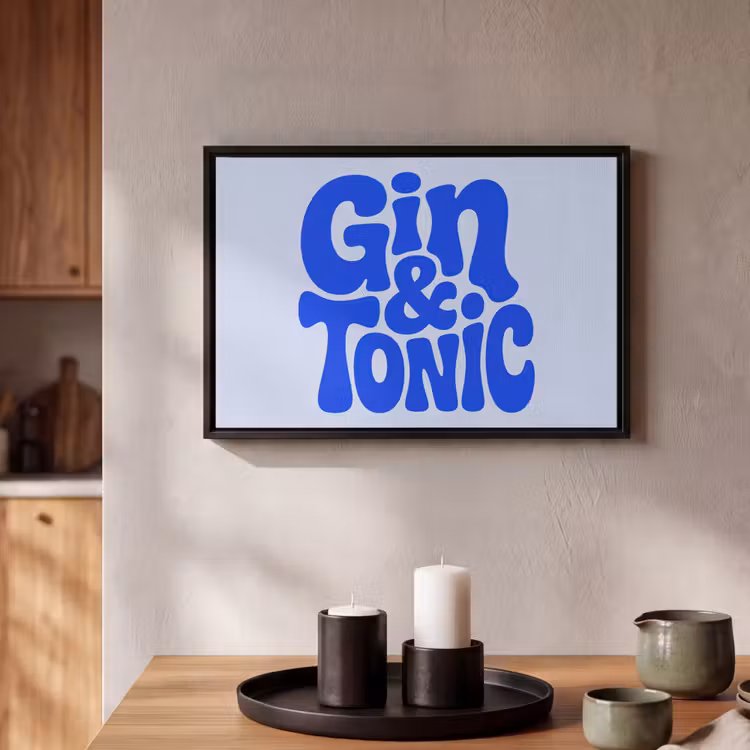 Canvas met lijst - Quote - Blauw - Gin - Tonic — 2