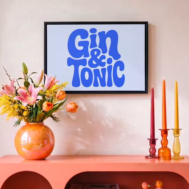 Canvas met lijst - Quote - Blauw - Gin - Tonic — 4