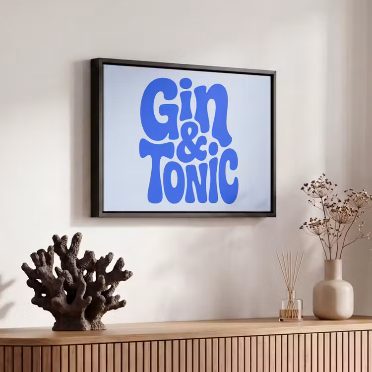 Canvas met lijst - Quote - Blauw - Gin - Tonic — 6