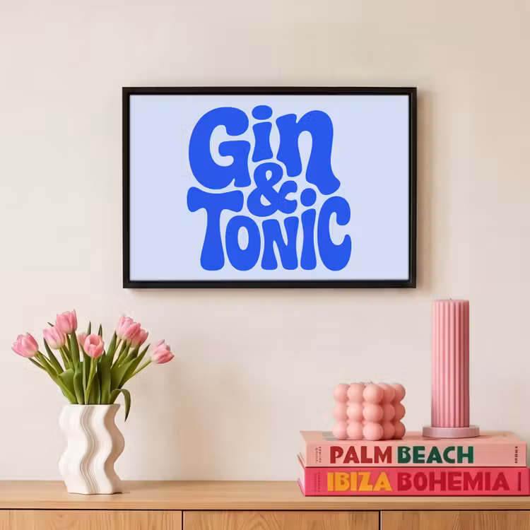 Canvas met lijst - Quote - Blauw - Gin - Tonic — 8