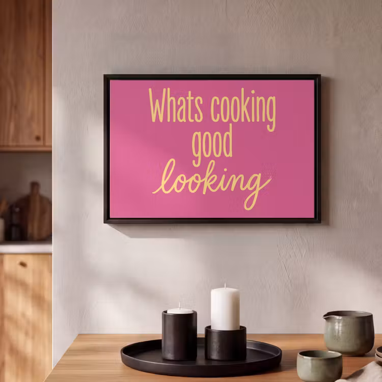 Canvas met lijst - Quote - Cooking - Roze — 2