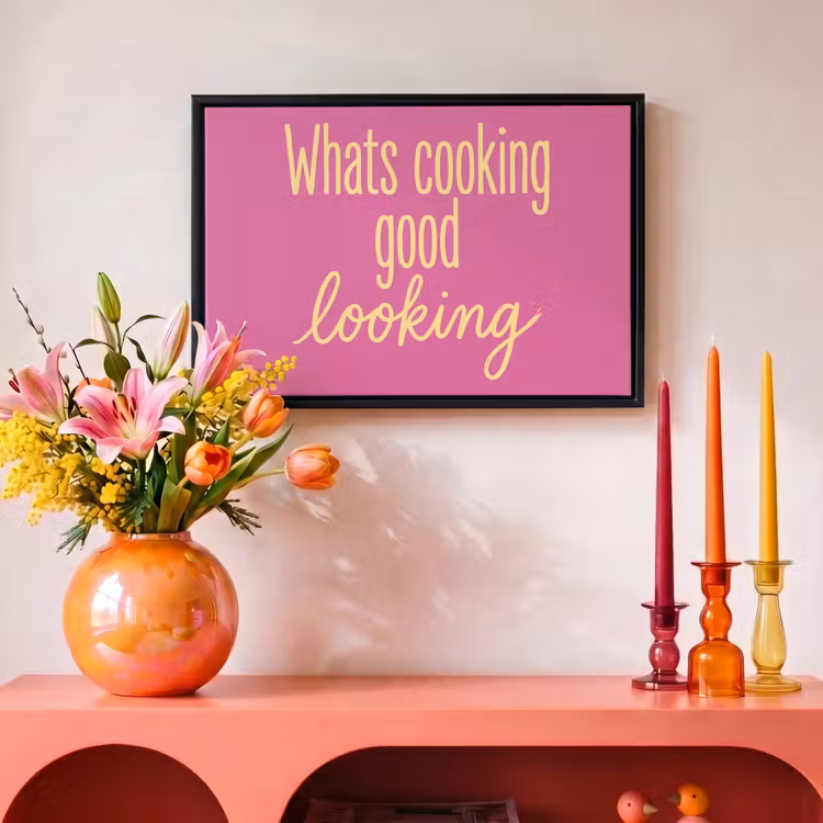 Canvas met lijst - Quote - Cooking - Roze — 4