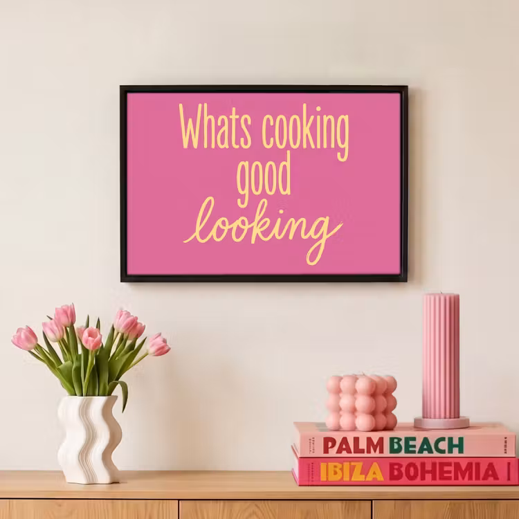 Canvas met lijst - Quote - Cooking - Roze — 8