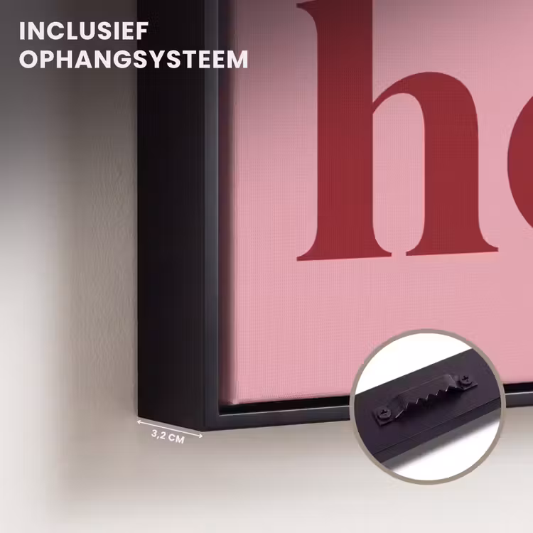 Canvas met lijst - Quote - Honey - Roze — 3