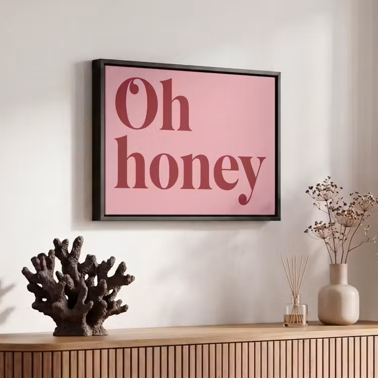 Canvas met lijst - Quote - Honey - Roze — 6