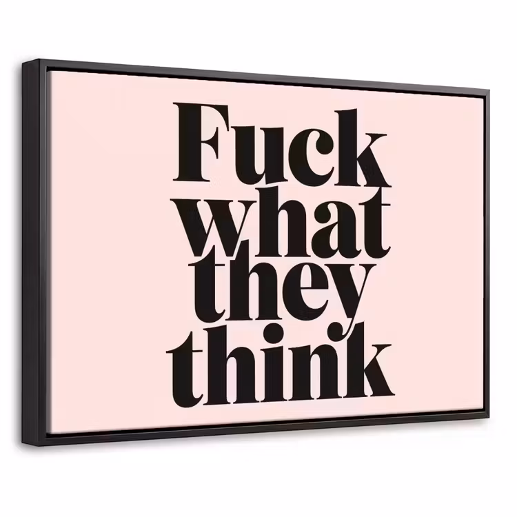 Canvas met lijst - Quote - Krachtig - Roze — 1