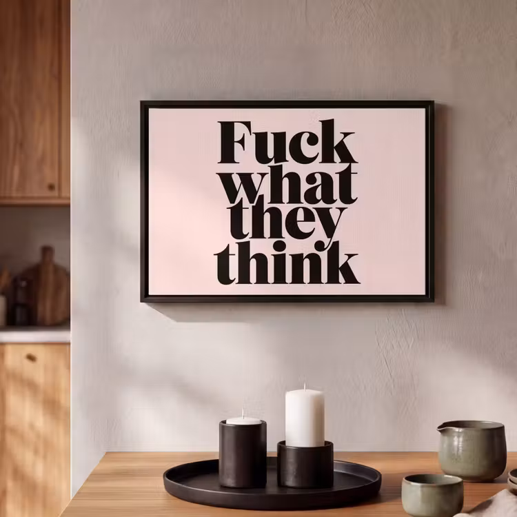 Canvas met lijst - Quote - Krachtig - Roze — 2