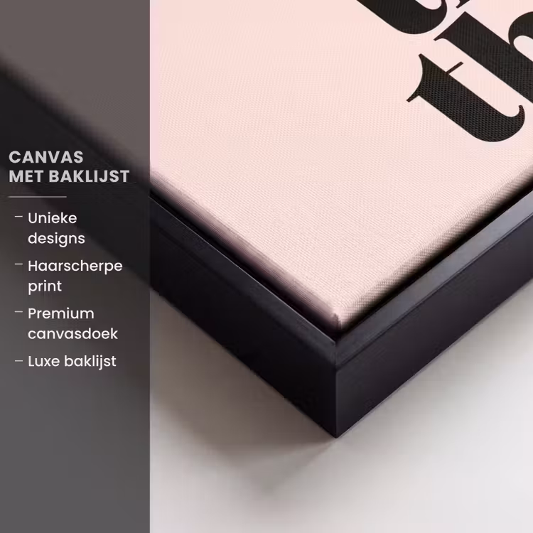Canvas met lijst - Quote - Krachtig - Roze — 5