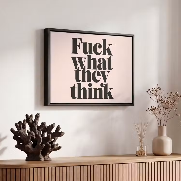 Canvas met lijst - Quote - Krachtig - Roze — 6