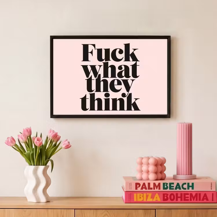 Canvas met lijst - Quote - Krachtig - Roze — 8
