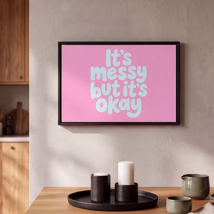 Canvas met lijst - Quote - Modern - Roze — 2