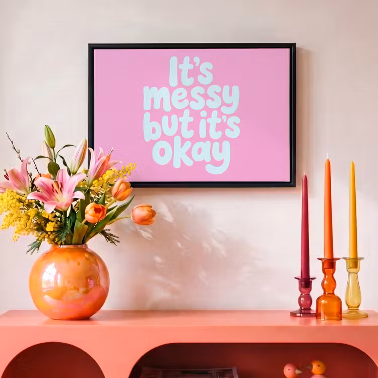 Canvas met lijst - Quote - Modern - Roze — 4