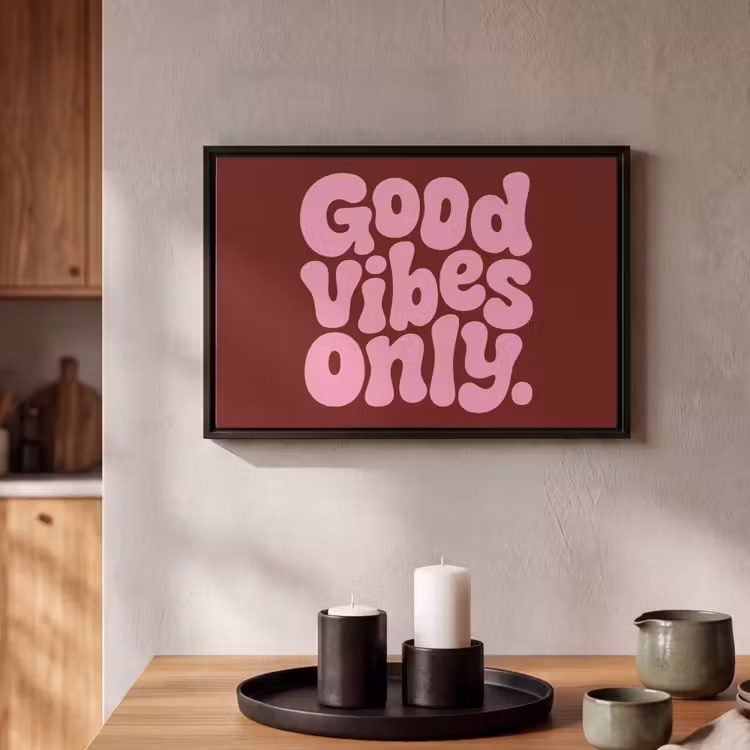 Canvas met lijst - Quote - Positief - Rood — 2