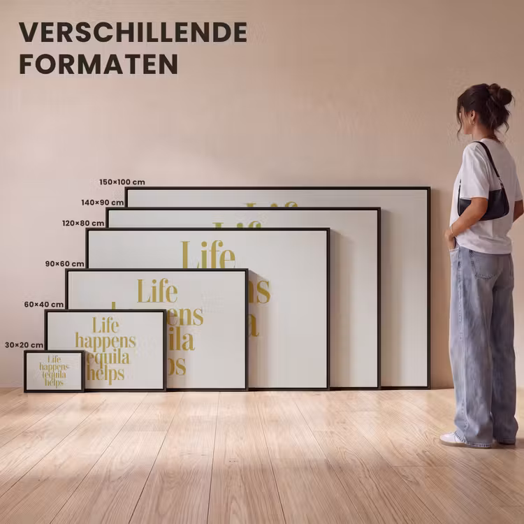 Canvas met lijst - Quote - Tequila - Geel - Minimalistisch — 7