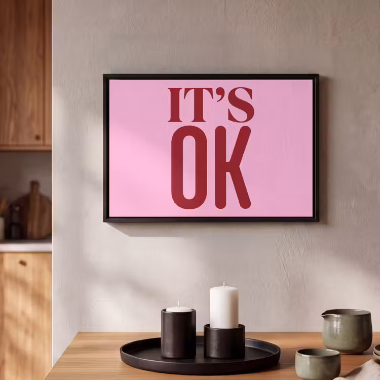 Canvas met lijst - Tekst - Tijdloos - Roze — 2
