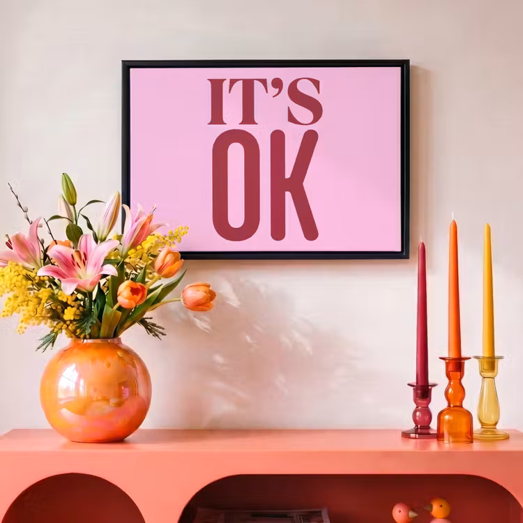 Canvas met lijst - Tekst - Tijdloos - Roze — 4