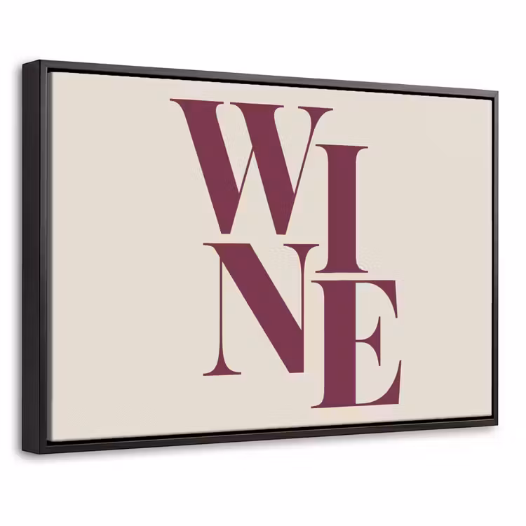 Canvas met lijst - Wine - Minimalistisch - Bordeauxrood — 1
