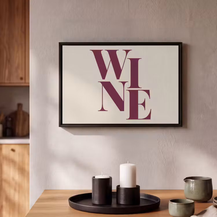 Canvas met lijst - Wine - Minimalistisch - Bordeauxrood — 2