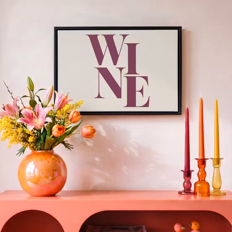 Canvas met lijst - Wine - Minimalistisch - Bordeauxrood — 4
