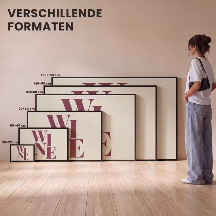 Canvas met lijst - Wine - Minimalistisch - Bordeauxrood — 7