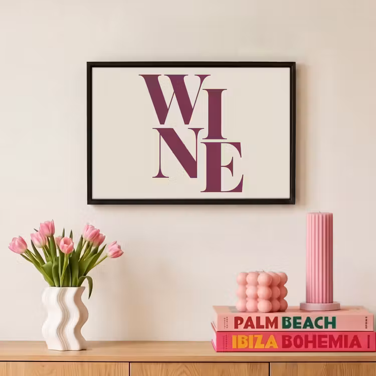 Canvas met lijst - Wine - Minimalistisch - Bordeauxrood — 8