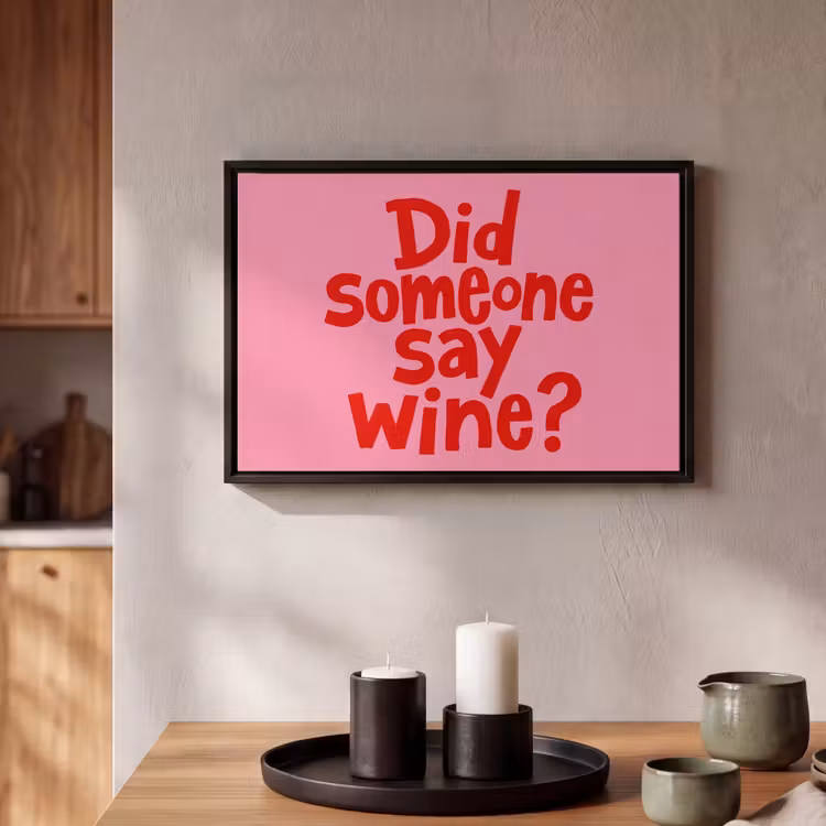 Canvas met lijst - Wine - Rood - Quote — 2