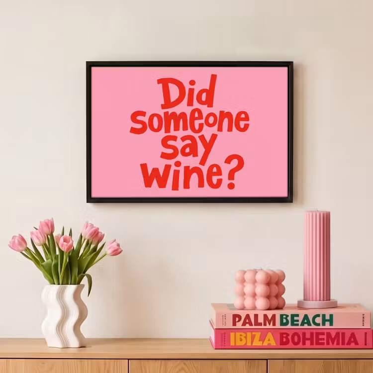 Canvas met lijst - Wine - Rood - Quote — 8