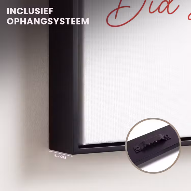 Canvas met lijst - Wine - Rood - Quote - Sierlijk — 3
