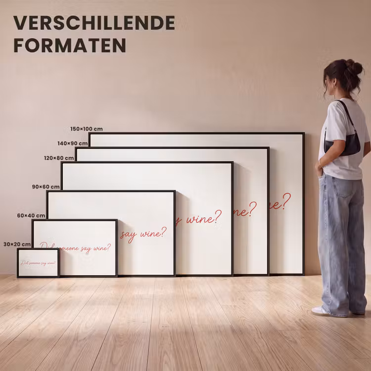 Canvas met lijst - Wine - Rood - Quote - Sierlijk — 7
