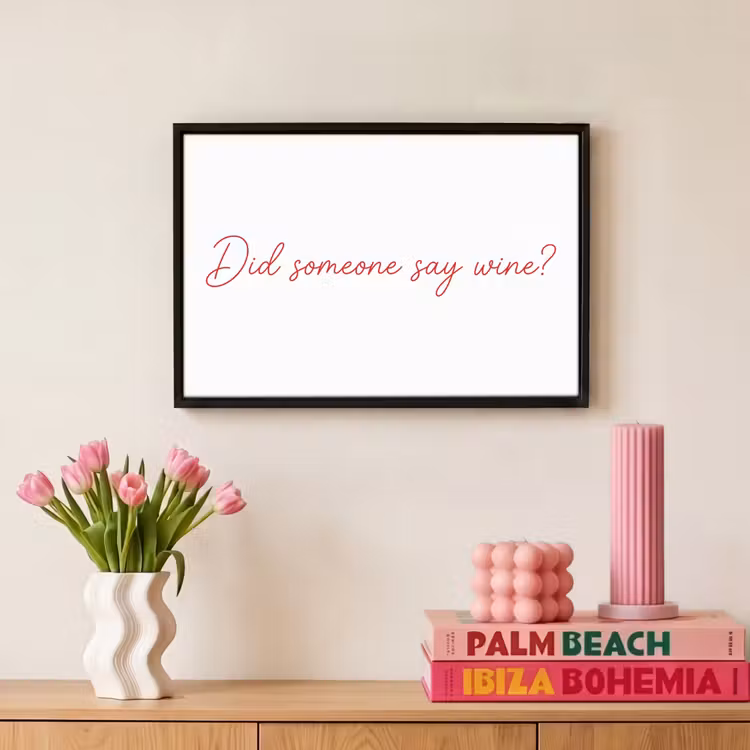 Canvas met lijst - Wine - Rood - Quote - Sierlijk — 8