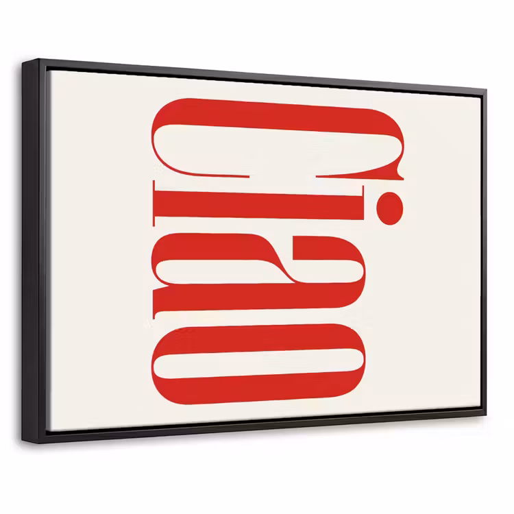 Canvas met lijst - Woord - Ciao - Rood — 1