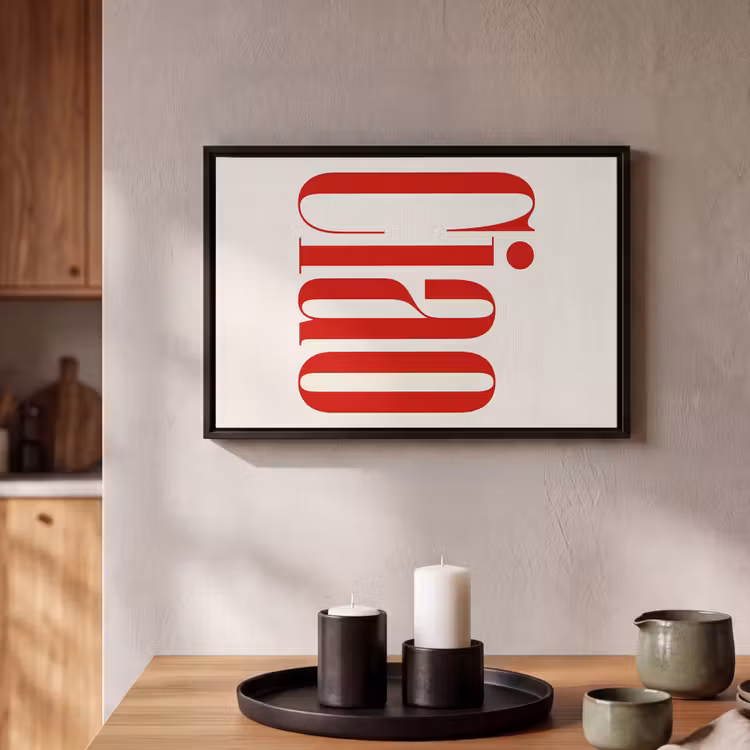 Canvas met lijst - Woord - Ciao - Rood — 2