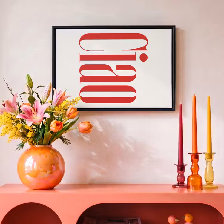 Canvas met lijst - Woord - Ciao - Rood — 4