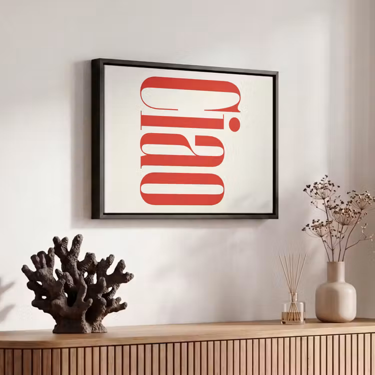 Canvas met lijst - Woord - Ciao - Rood — 6