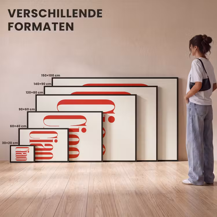 Canvas met lijst - Woord - Ciao - Rood — 7