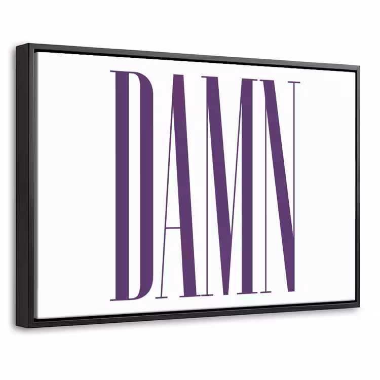 Canvas met lijst - Woord - Damn - Paars — 1