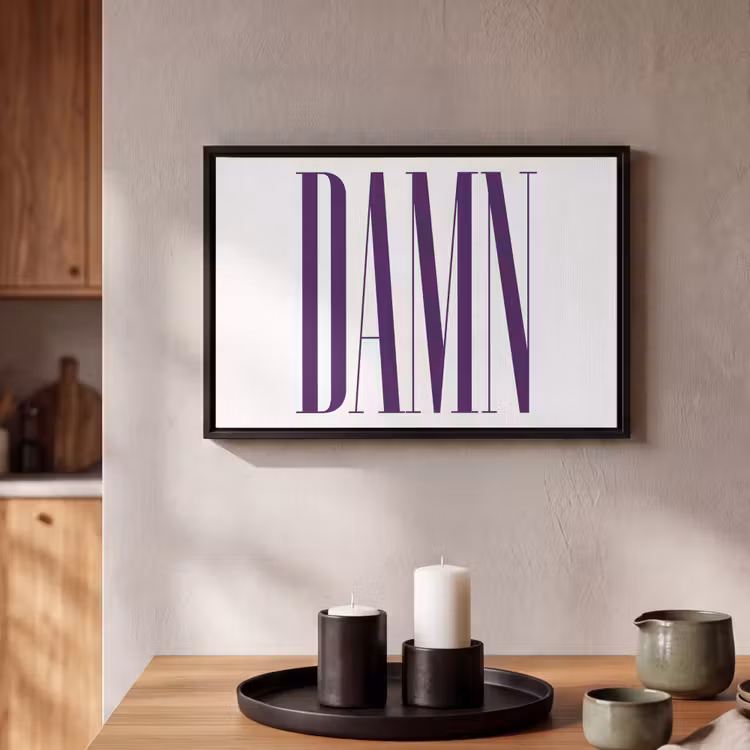 Canvas met lijst - Woord - Damn - Paars — 2