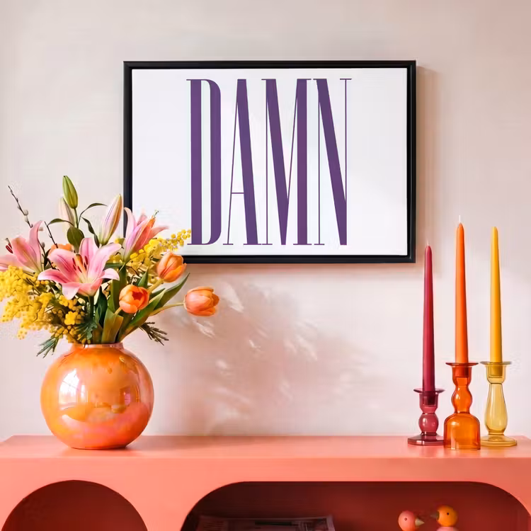 Canvas met lijst - Woord - Damn - Paars — 4
