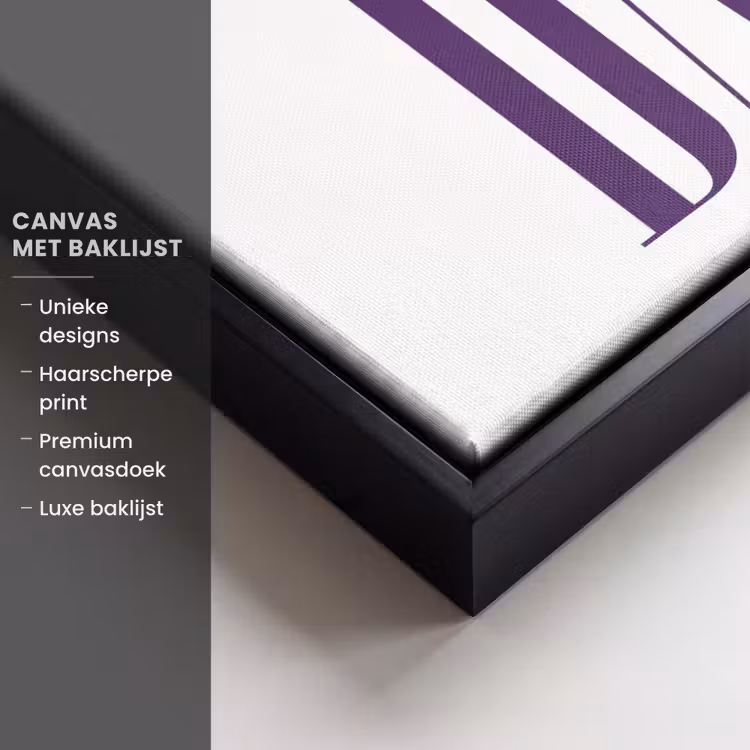 Canvas met lijst - Woord - Damn - Paars — 5