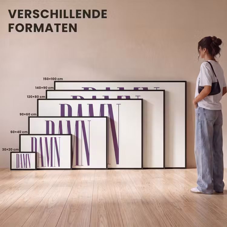 Canvas met lijst - Woord - Damn - Paars — 7
